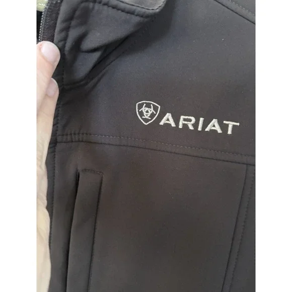 Ariat Softshell Vest Dark Brown Western Lightweight Zip Fleece Lined Mens Medium - Picture 5 of 12
